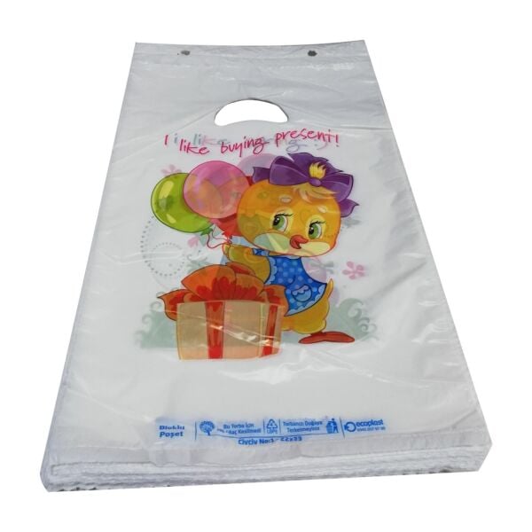 1 NO BASKILI 100 LÜ 22*33 CM BLOK POŞET BEYAZ 23*31 CM ÜRÜN DESENLERİ FARKLILIK GÖSTEREBİLİR