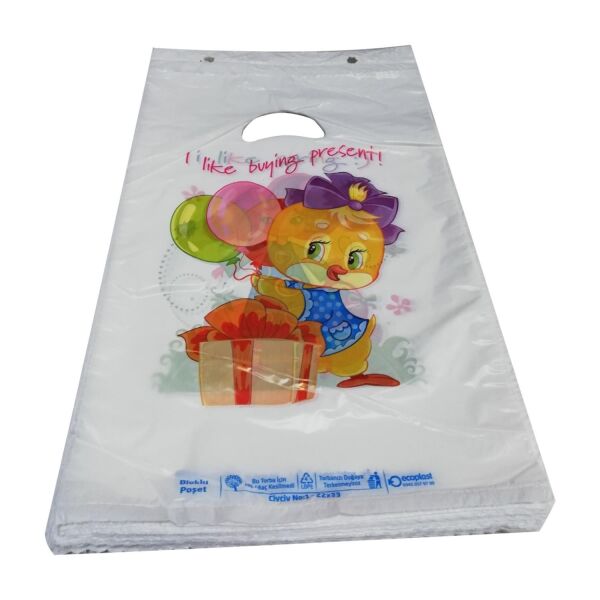 1 NO BASKILI 100 LÜ 22*33 CM BLOK POŞET BEYAZ 23*31 CM ÜRÜN DESENLERİ FARKLILIK GÖSTEREBİLİR