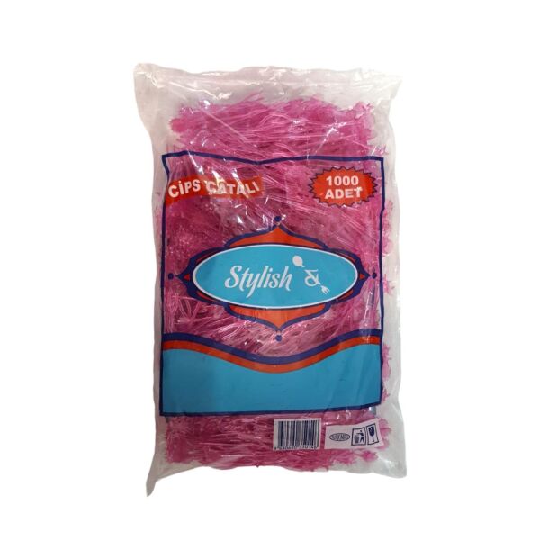 CİPS ÇATALI ÇİFTLİ ÇATAL PK 1000 AD. (PAKETLER TEK RENKTİR ) STYLİSH & BARPLAST