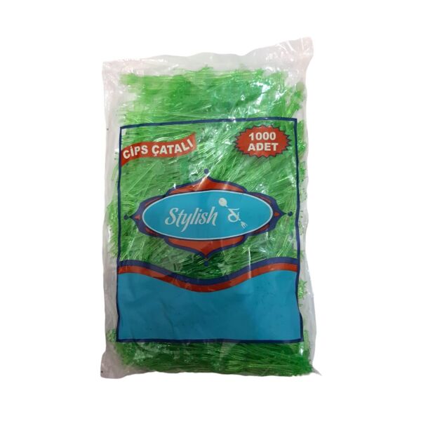 CİPS ÇATALI ÇİFTLİ ÇATAL PK 1000 AD. (PAKETLER TEK RENKTİR ) STYLİSH & BARPLAST