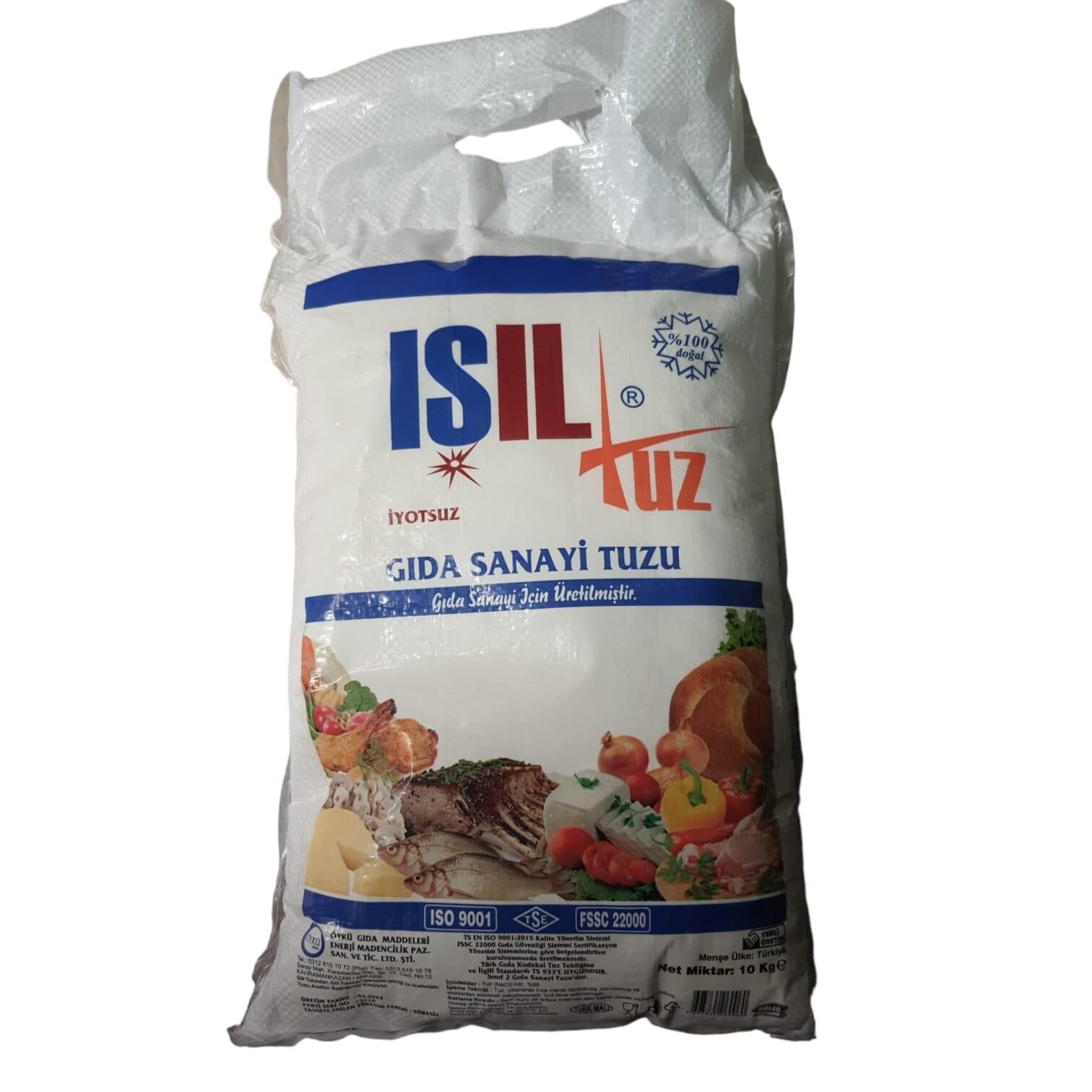 IŞIL TUZ 10 KG İYOTSUZ GIDA SANAYİ İÇİN ÜRETİLMİŞTİR % 100 DOĞAL