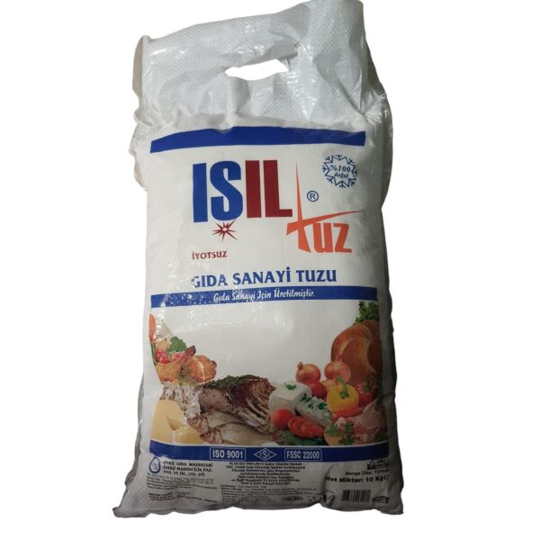 IŞIL TUZ 10 KG İYOTSUZ GIDA SANAYİ İÇİN ÜRETİLMİŞTİR % 100 DOĞAL