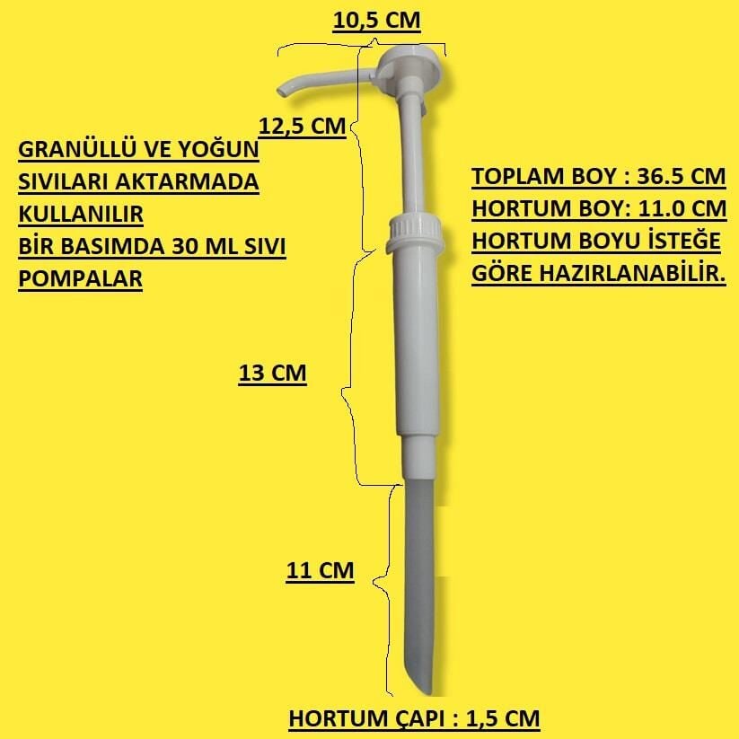 SELANİKLİ GRANÜLLÜ SIVI SABUN POMPASI 30 CC (YOĞUN SIVILAR İÇİN AKTARIM POMPASI)