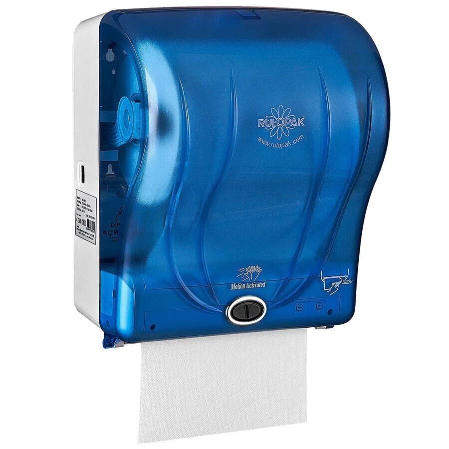 RULOPAK 21 CM  ŞEFFAF MAVİ SENSÖRLÜ OTOMATİK HAVLU DİSPENSERİ R-1301 305*225*385 MM 301214