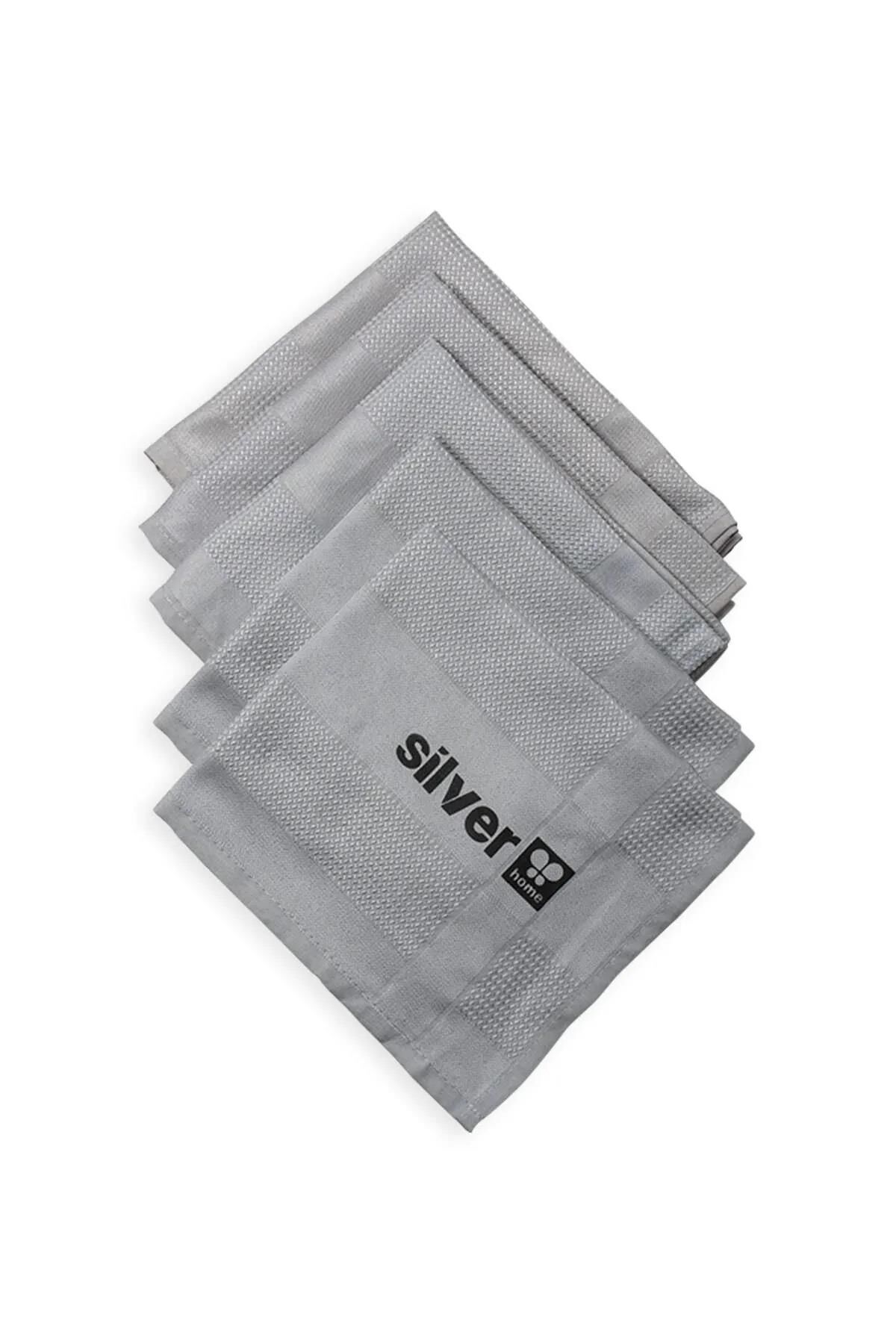 SİLVER HOME MİKROFİBER DEKORATİF GRİ CAM BEZİ PK : 5 ADET BEZ 42*68 CM BOYUTLARINDA