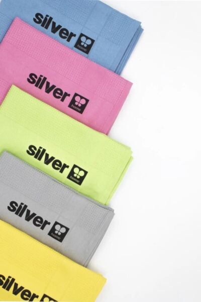 SİLVER HOME MİKROFİBER DEKORATİF RENKLİ CAM BEZİ PK : 5 ADET BEZ 42*68 CM BOYUTLARINDA