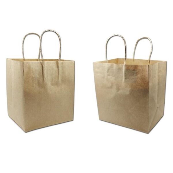 KRAFT 20*32*32 BASKISIZ KARTON ÇANTA 90 G. BÜKLÜM SAPLI UMUR