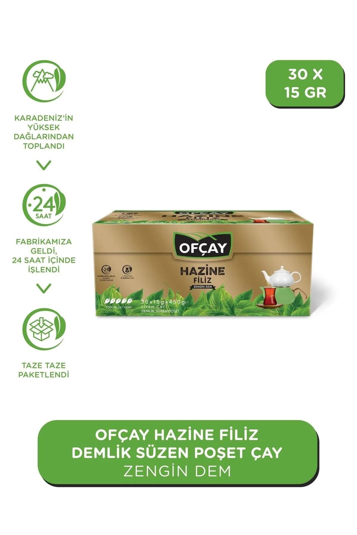 OFÇAY HAZINE FİLİZ ZENGİN DEM 30*15 G. DEMLIK  POSET