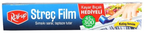 ROLL UP 45*300 M. STREÇ 9 MICRON KAYAR BIÇAKLI