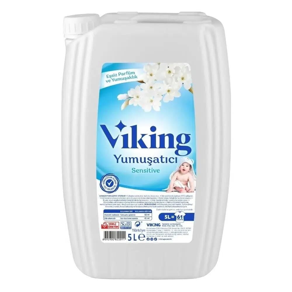 VİKİNG YUMUSATICI 5 L BEYAZ SENSITIVE 61 YIKAMA