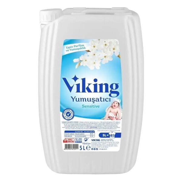 VİKİNG YUMUSATICI 5 L BEYAZ SENSITIVE 61 YIKAMA