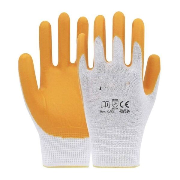 BEYBİ PN3 İŞ GÜVENLİK ELDİVENİ SOFT  SARI-BEYAZ ISÇI ELDİVEN 10 XL İŞÇİ ELDİVENİ