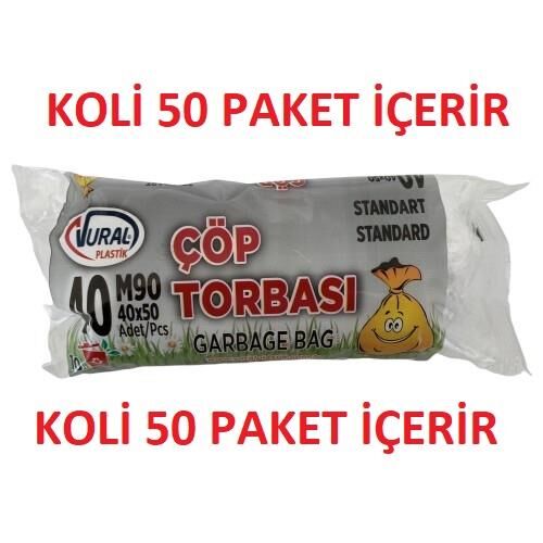 ÇÖP TORBASI MINI 40*50 CM KOLI 50*40'LI PK 70 G. DEİPLAST & VURAL & ROLL-UP & CANHOME & POLMİX