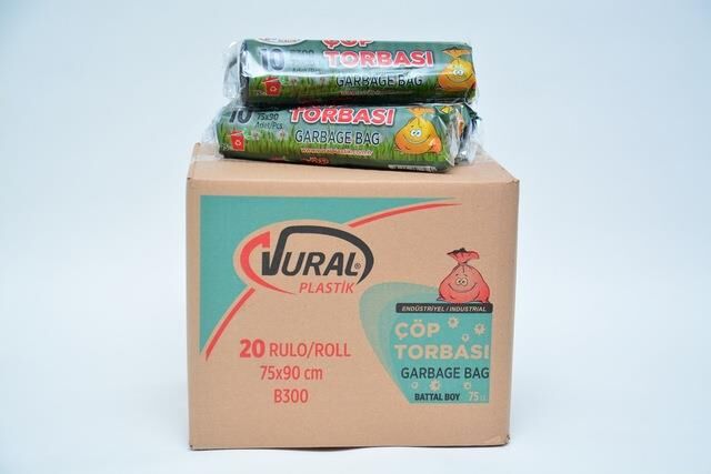 ÇÖP TORBASI BATTAL SİYAH 75*90 300 G KOLI ( 20 PK *10 LU ) DEİPLAST & VURAL B300 & YENER