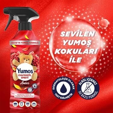 YUMOŞ 450 ML AMBER KIRMIZI ODA SPREY GİYSİ, EV VE YIKAMASI ZOR EŞYALAR İÇİN