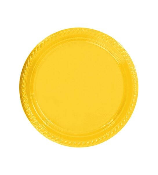 PARTI TABAK PLASTIK SARI PK 25 LI YUVARLAK 22 CM