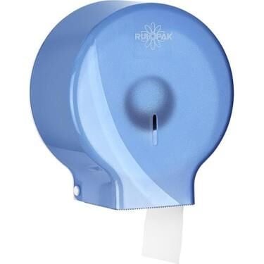 RULOPAK MODERN MİNİ JUMBO TUVALET KAĞIT APARATI PLASTIK ŞEFFAF MAVİ R-1310 218*125*240 MM