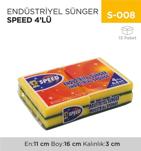 SPEED 4 LÜ ENDÜSTRIYEL BULASIK SÜNGERI KOD:391 & ACORD