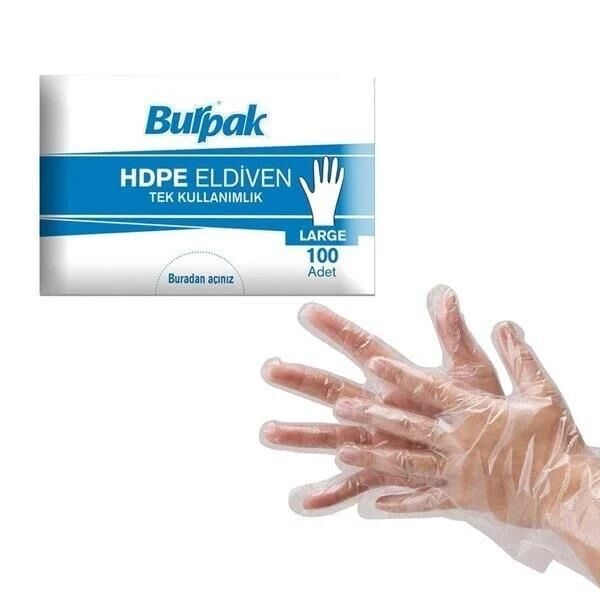 BURPAK TEK KULLANIMLIK ŞEFFAF ELDİVEN 100 LÜ TAKRİBİ 60 G.