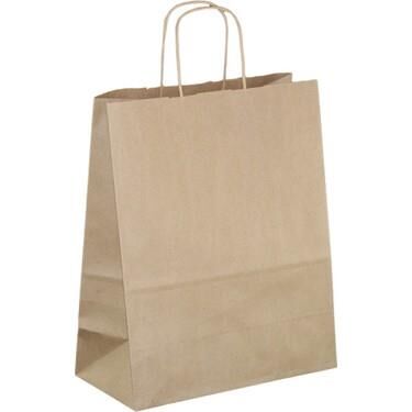 KRAFT KARTON ÇANTA 31*41*12 CM. 25'Lİ PAKET BÜKLÜM SAPLI SAN & UMUR