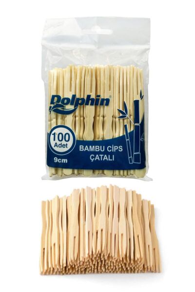 DOLPHİN BAMBU CİPS ÇATALI 9 CM 100 LÜ PAKET