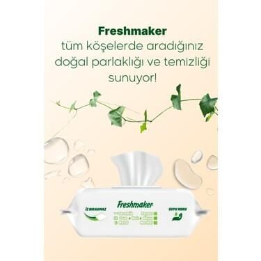 FRESHMAKER YÜZEY TEMİZLİK HAVLUSU KAPAKLI 100 LÜ PAKET BEYAZ SABUN KOKULU