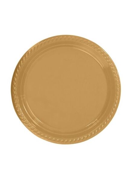 PARTI TABAK PLASTIK GOLD PK 25 LI YUVARLAK 22 CM