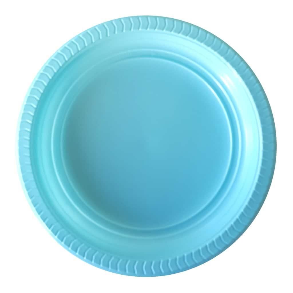 PARTI TABAK PLASTIK AÇIK MAVİ PK 25 LI YUVARLAK 22 CM