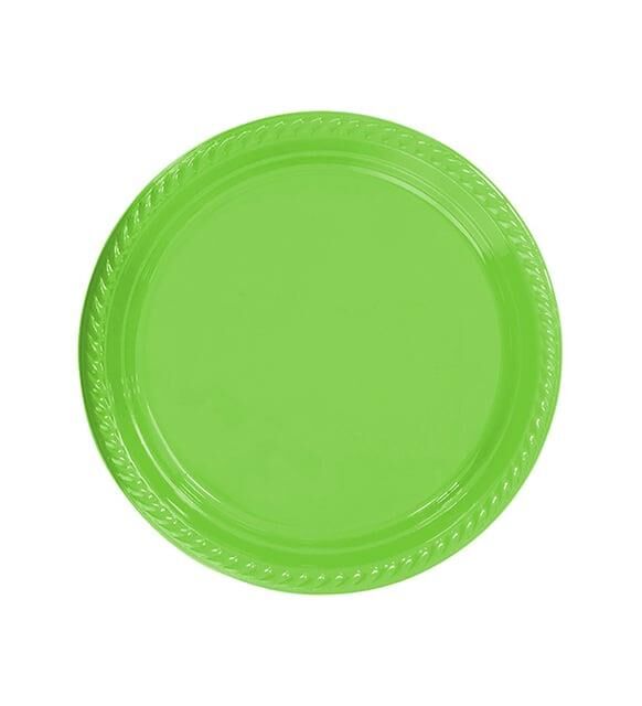 PARTI TABAK PLASTIK YEŞİL PK 25 LI YUVARLAK 22 CM