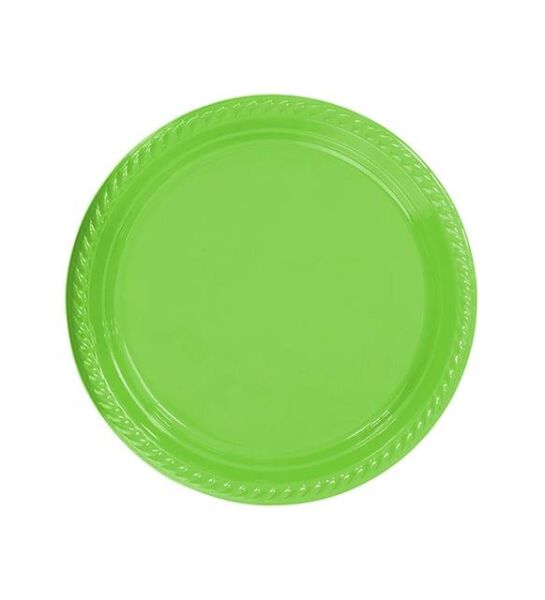 PARTI TABAK PLASTIK YEŞİL PK 25 LI YUVARLAK 22 CM