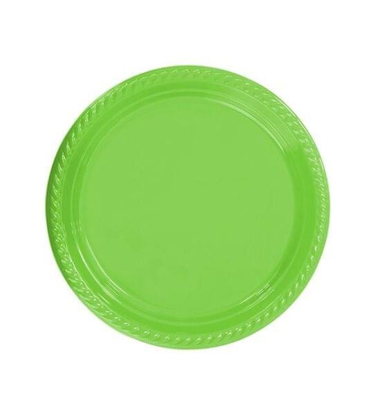 PARTI TABAK PLASTIK YEŞİL PK 25 LI YUVARLAK 22 CM
