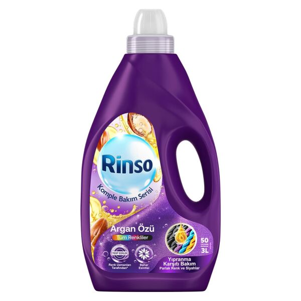 RİNSO 3 L MOR TÜM RENKLİLER İÇİN ARGAN ÖZÜ 50 YIKAMA