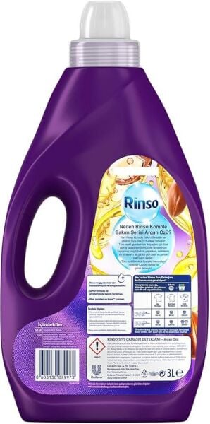 RİNSO 3 L MOR TÜM RENKLİLER İÇİN ARGAN ÖZÜ 50 YIKAMA