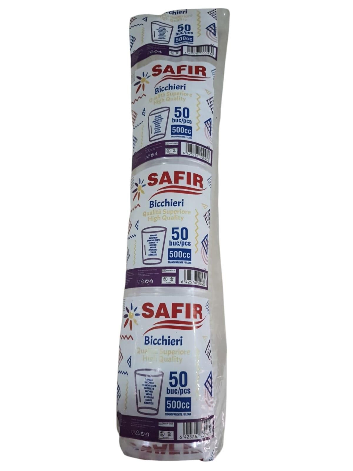 ŞEFFAF PLASTİK BARDAK 500 CC PK:50 LI POPROCUP 250 g/pk