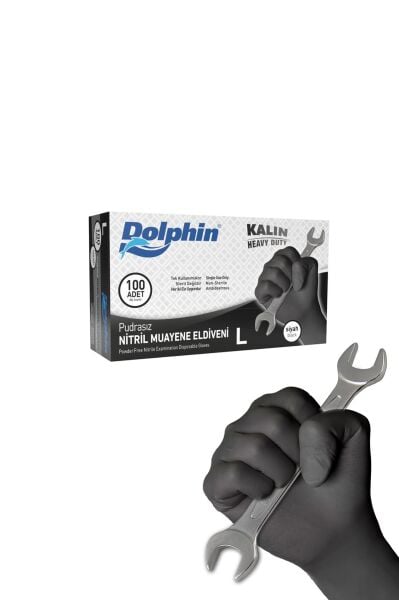 DOLPHIN KALIN NİTRİL SIYAH ELDIVEN L