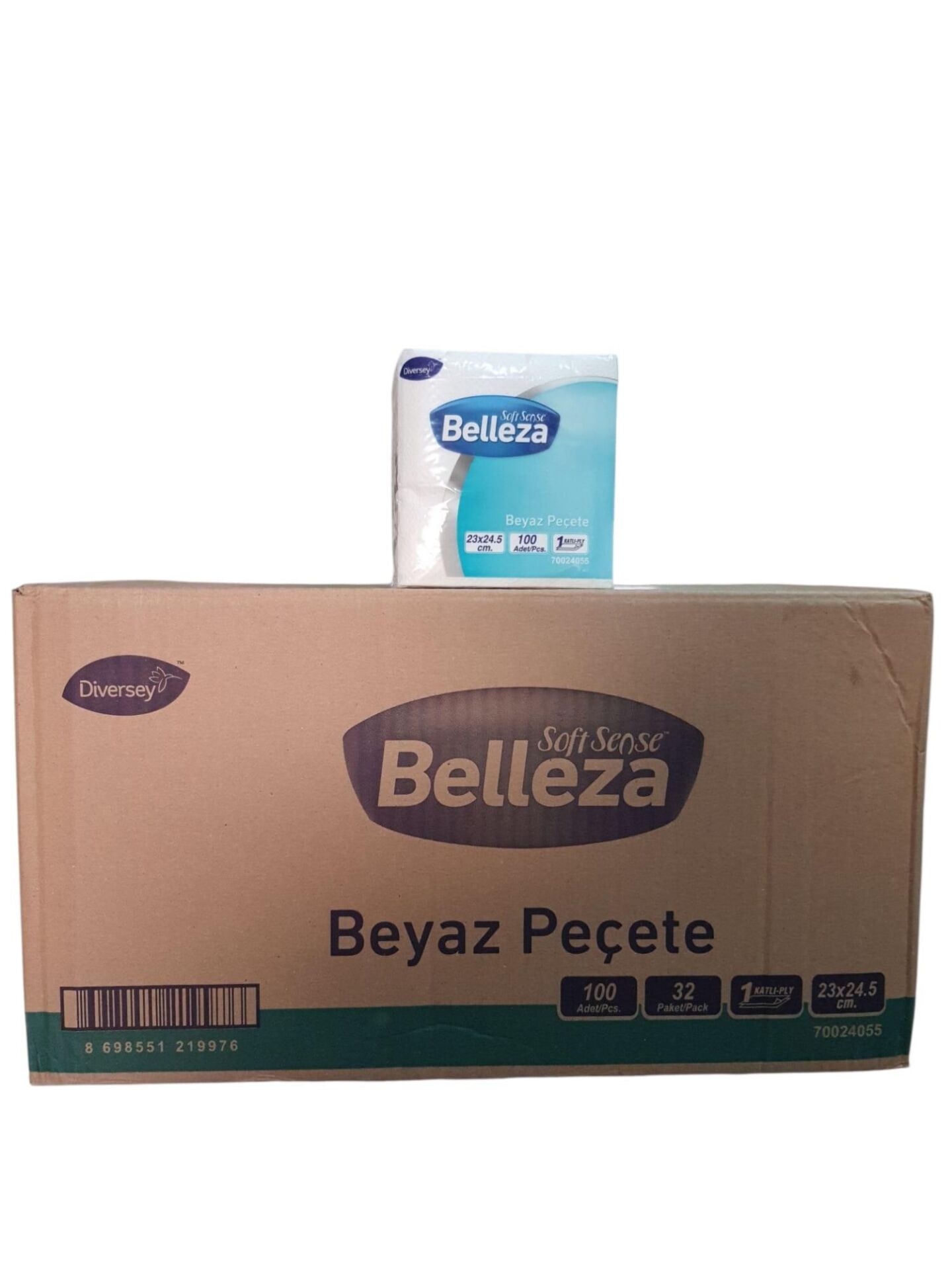 BELLEZA KARE PEÇETE 100'LÜ*32'LI KOLI 23*24,5 CM DİVERSEY 70024055