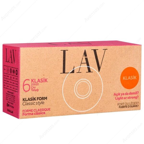 LAV ÇAY TABAK 6'LI KLASIK CAM DÜZ LV-20020F