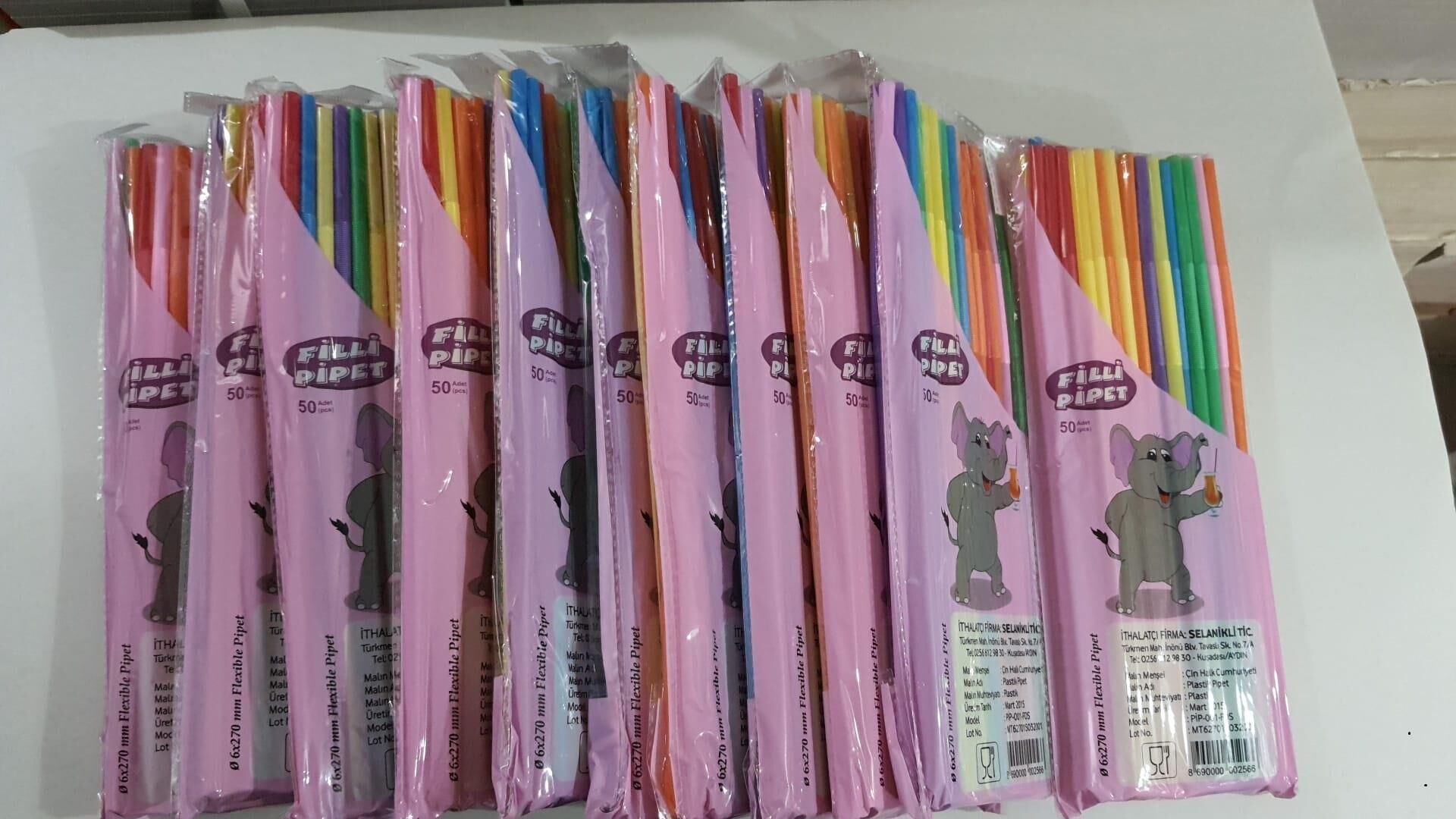 FİLLİ İNCE ARTİSTİK PİPET 500 ADET 6 MM*280 MM (10 PK:50 Lİ)